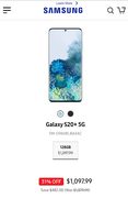 Samsung Galaxy S20 Plus for $1098+tax with Perkopolis, Venngo, SPC