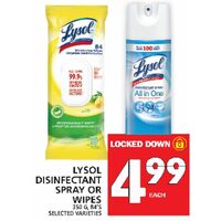 Lysol Disinfectant Spray Or Wipes