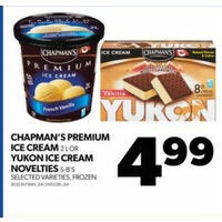 Chapman's Premium Ice Cream or Yukon Ice Cream Novelties