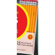15-Pack Economy Wood Pencils - $1.00