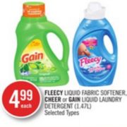 Fleecy, Cheer or Gain Laundry Products - $4.99