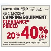 Huge Selection Of Camping Equipment  - 20%-40% off
