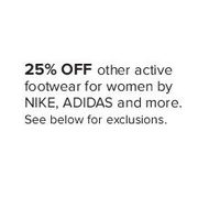Active Footwear for Women by Nike, Adidas - 25% off