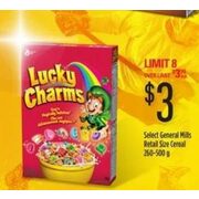 Select General Mills Retail Size Cereal - 3.00