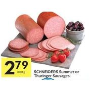 Schneiders Summer or Thuringer Sausages - $2.79/100g