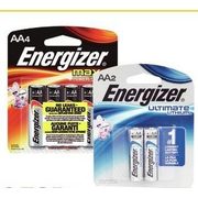 Energizer Batteries Max AA4, AAA2, C2, D2 Or Lithium AA2 Or 9V1 - 2/$10.00
