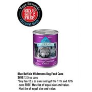 Blue Buffalo Wilderness Dog Food Cans - Buy 10 Get 2 Free
