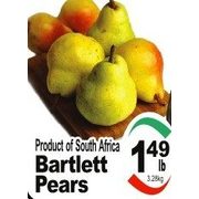 Bartlett Pears - $1.49/lb