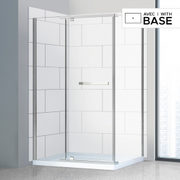 42" X 34" Shower Kit With Pivot Door, Left Side Base And 12" X 24" White Wall Tiles Kurio Collection - $789.00 ($140.00 Off)