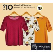 Lily Morgan Women's Puff Sleeve Top - $10.00