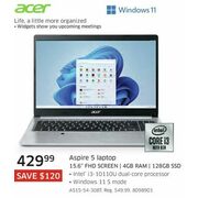 Acer Aspire 5 Laptop - $429.99 ($120.00 off)