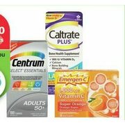 Centurm, Caltrate or Emergen-C Vitamins or Supplements - 20% off