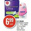 Life Brand Disposable Razors, Liners Or Pads  - $6.99